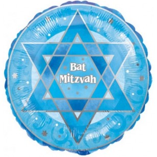 Blue Bat Mitzvah Balloon
